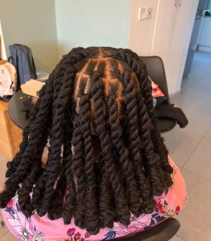 A photo of invisible faux locs