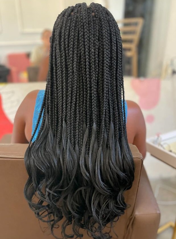 Black French Curl Braids