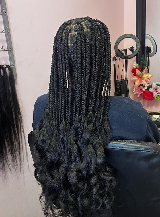 Black French Curl Braids