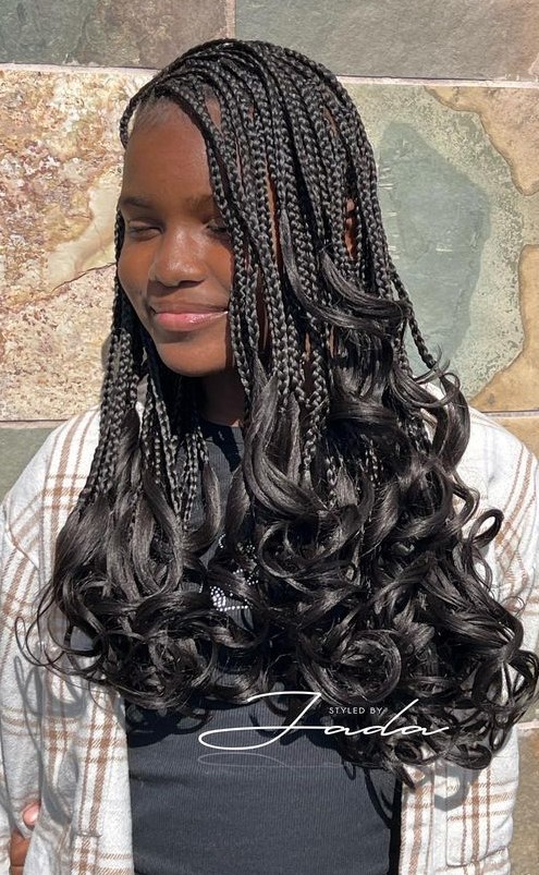 Black French Curl Braids