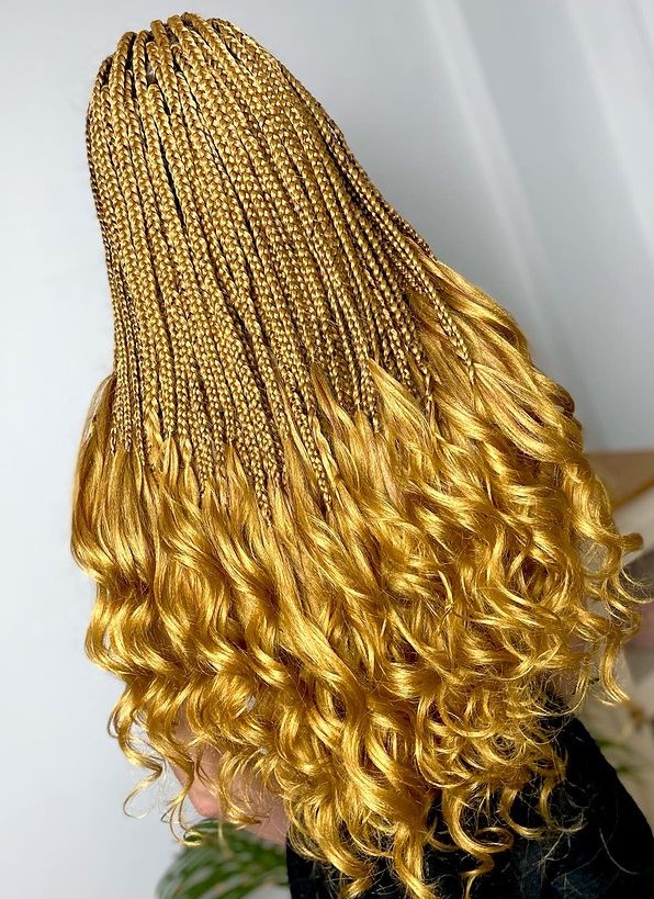 blonde french curl braids