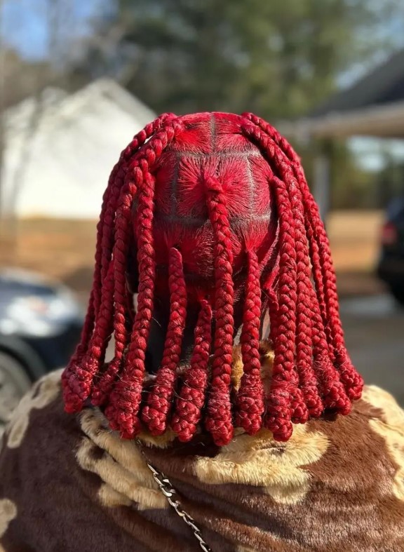 large knotless braids with barrel ends