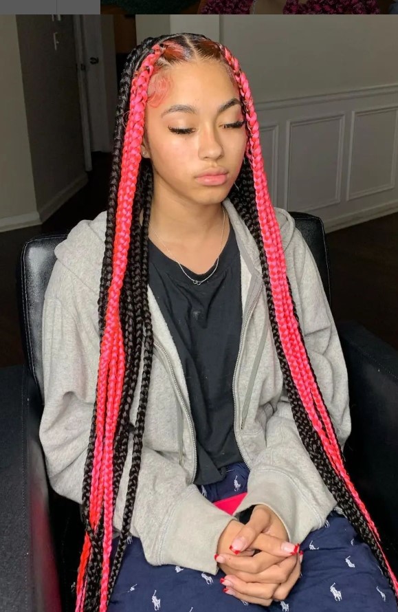 peekaboo large knotless braids