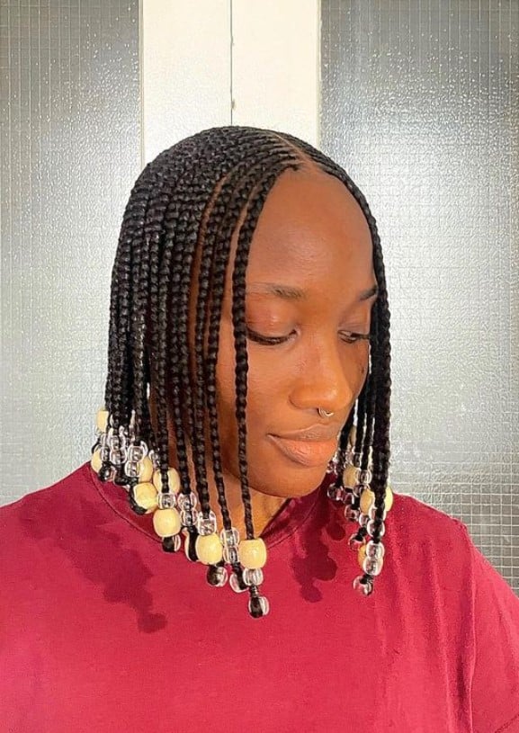 tribal braids with beads