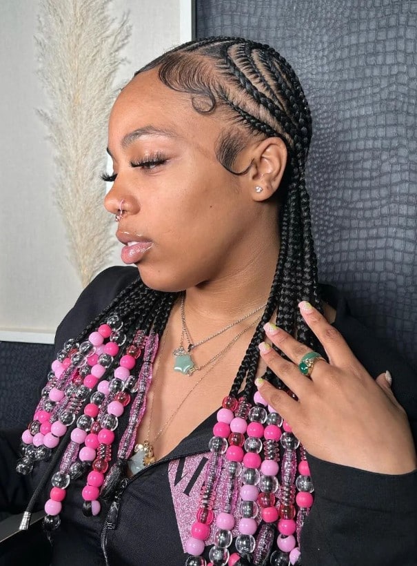 tribal braids with beads