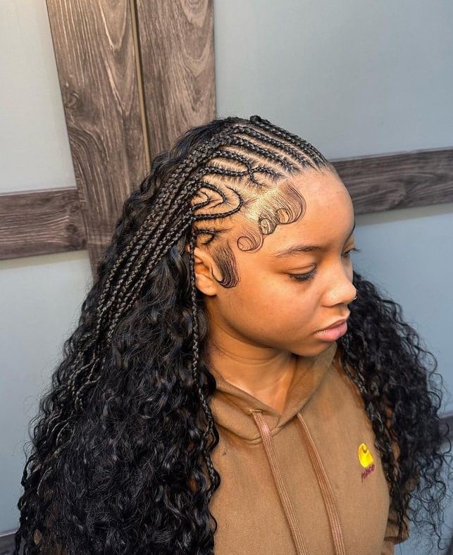 fulani braids with weave