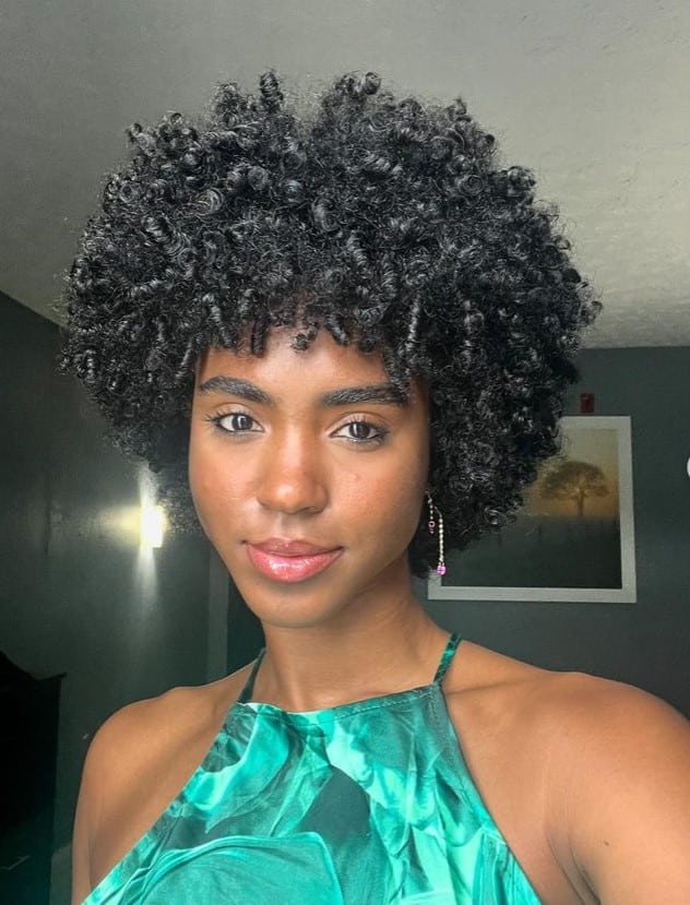 A lady with an afro hairstyle - the best natural Hairstyles 