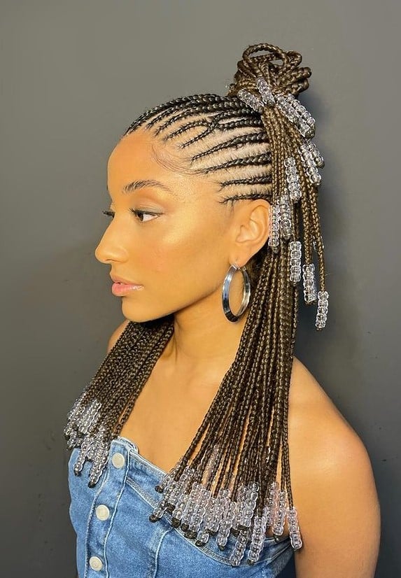 A lady with braided hairstyle