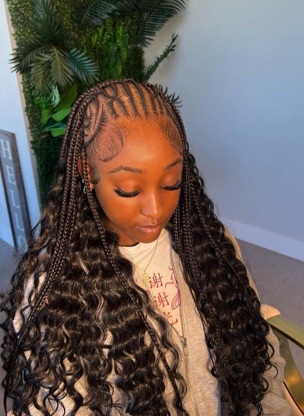 Fulani braids with quick weave