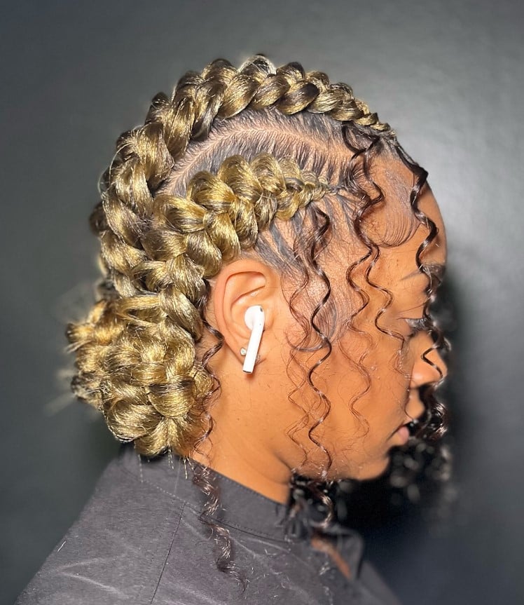 butterfly braids with curls