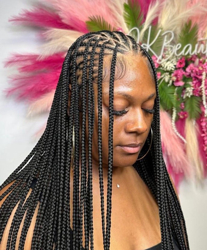 flip over fulani braids