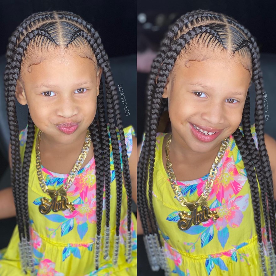 A kid with pop smoke braids 