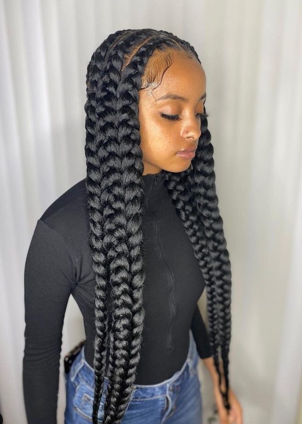 pop smoke braids on a woman